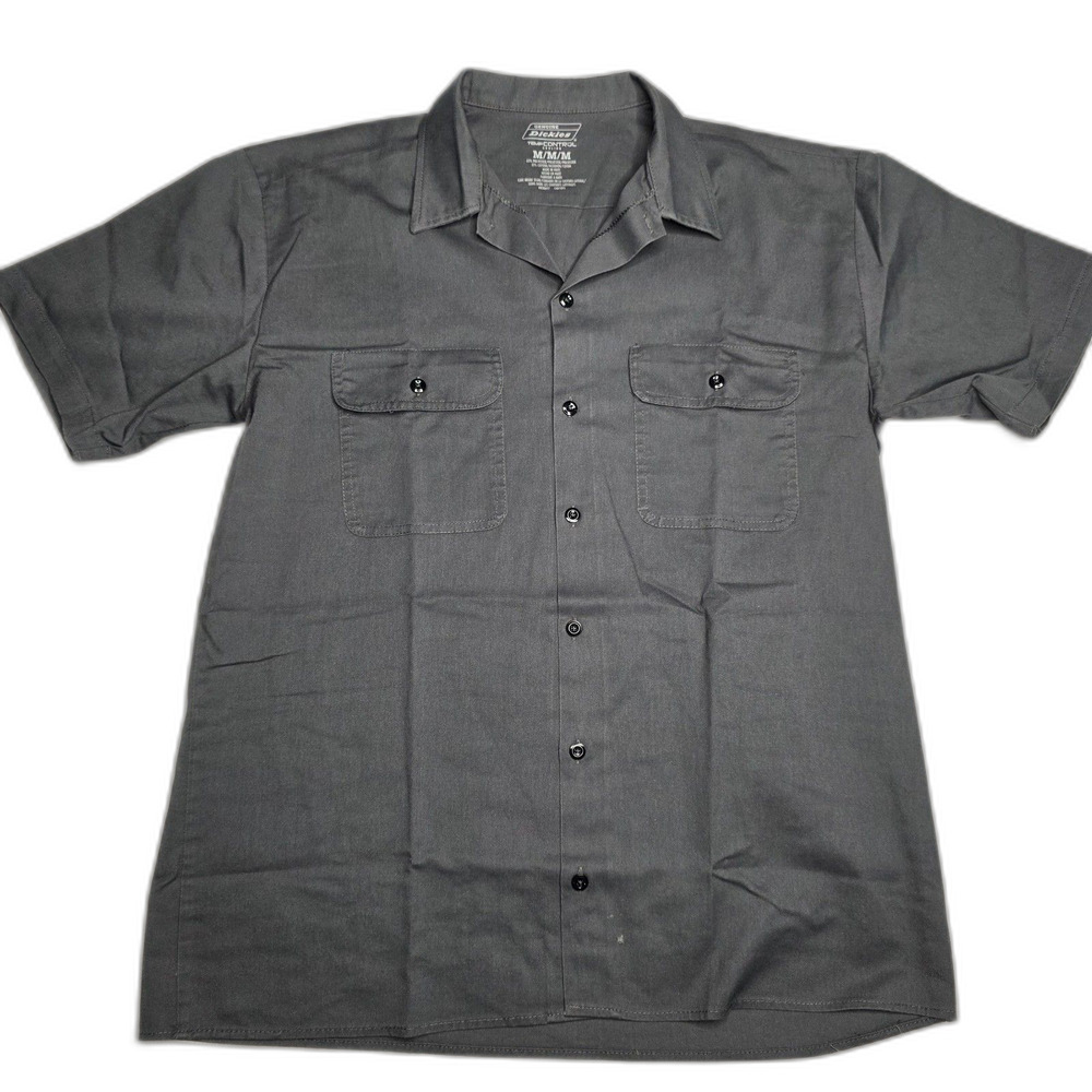 Dickies Men’s Medium Temp Control Cooling Work Shirt Dark Gray Pockets Utility
